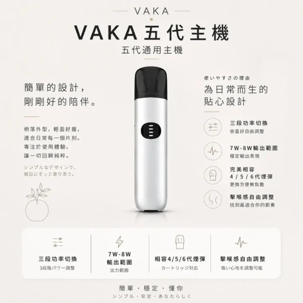 VAKA 五代通用主機 7W-8W/三段功率/客製化擊喉/相容4代5代6代煙彈