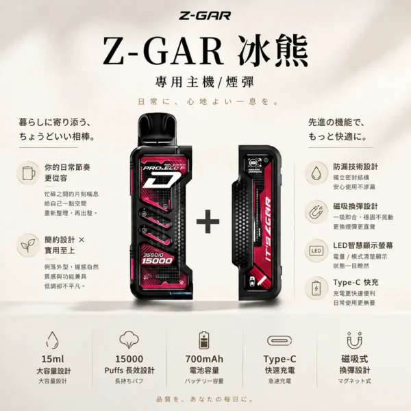 ChatGPT-Image-2026年8月25日-下午10_31_36.webp Zgar 冰熊 Creator 積木系列 15000口 換彈拋棄式電子煙 15ml/700mAh/LED顯示屏【加購100贈主機】
