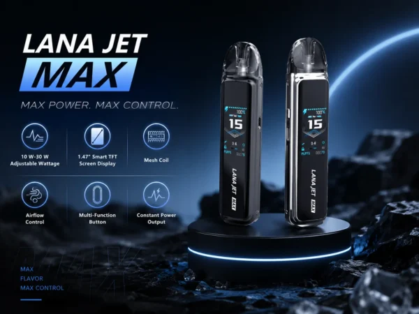 【買1贈煙油】LANA ILIA JETMAX 聯名主機 彩色大螢幕/1200mAh/可調氣流/側注油/通用小煙煙油
