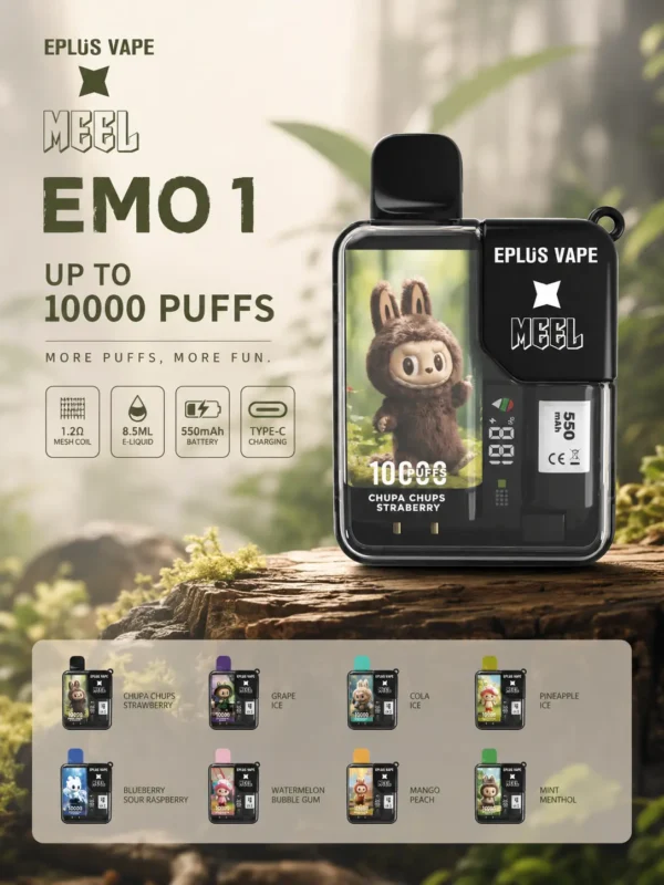 ChatGPT-Image-2026年9月4日-上午12_02_55.webp MEEL Labubu 聯名 10000口 拋棄式電子煙 8.5ml油倉/550mAh續航/3%尼古丁鹽/Mesh芯