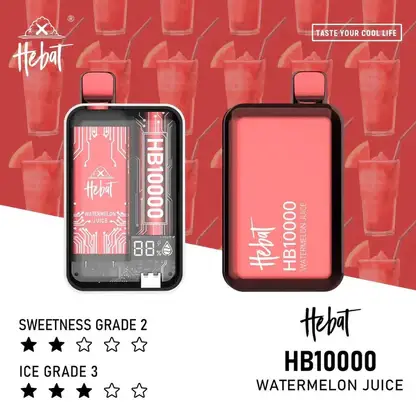 Hebat 喜貝 10000口 拋棄式電子煙 15ml容量/5%尼古丁鹽/LED螢幕顯示/Type-C快充