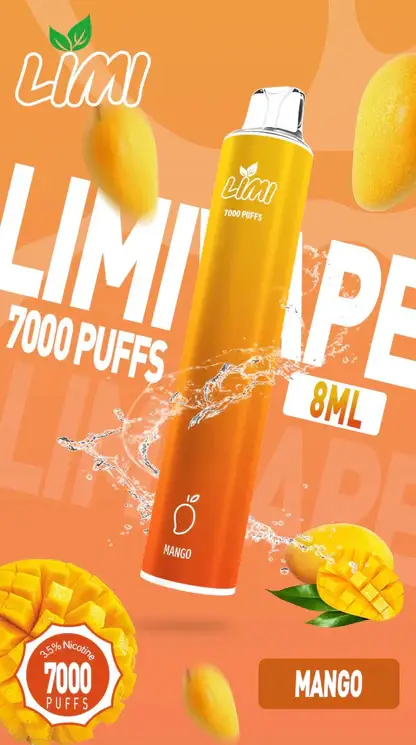 LIMI拋棄式一次性7000口-15.webp LIMI 7000口 拋棄式電子煙 3.5%尼古丁鹽/強勁擊喉感/冰感水果/吸氣發光LED/650mAh可充電