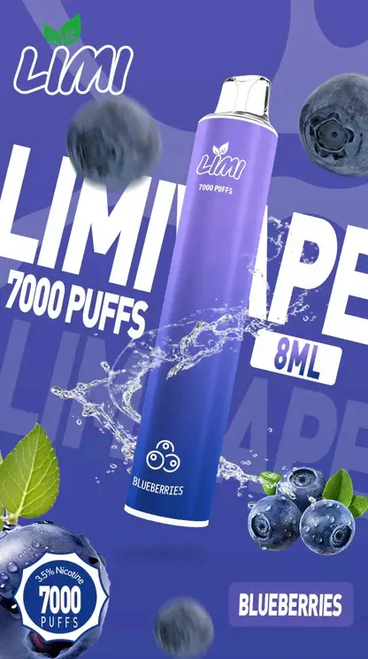 LIMI拋棄式一次性7000口-8.webp LIMI 7000口 拋棄式電子煙 3.5%尼古丁鹽/強勁擊喉感/冰感水果/吸氣發光LED/650mAh可充電