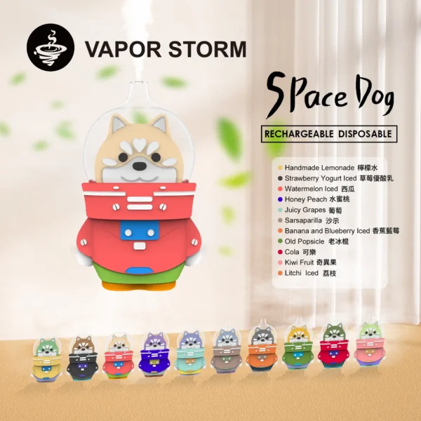 VAPOR STORM 太空狗 8000口 拋棄式電子煙 可愛造型/12ml容量/可充電/長效續航