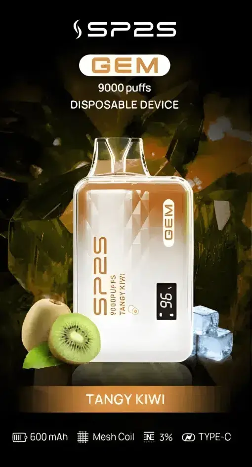 SP2S 思博瑞 GEM 9000口 拋棄式電子煙 9000口油量/600mAh/快充/水晶質感/智能螢幕