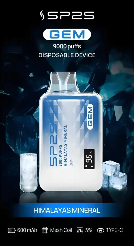 SP2S 思博瑞 GEM 9000口 拋棄式電子煙 9000口油量/600mAh/快充/水晶質感/智能螢幕