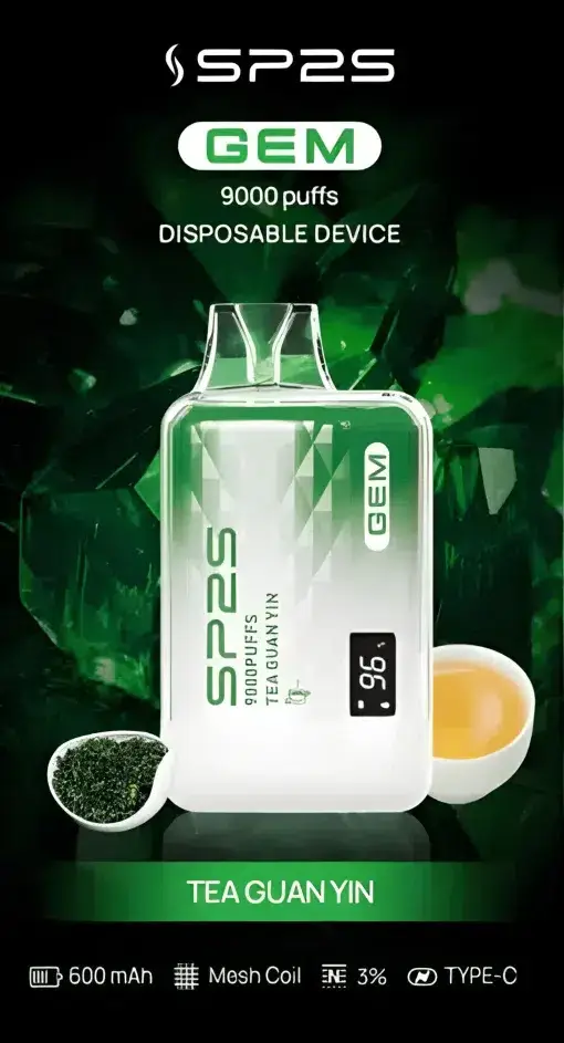 SP2S 思博瑞 GEM 9000口 拋棄式電子煙 9000口油量/600mAh/快充/水晶質感/智能螢幕