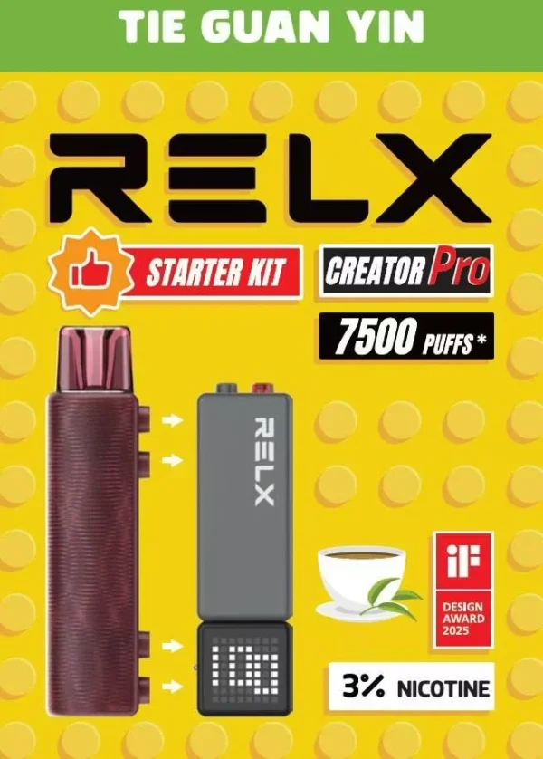 圖片_20260131011124_145_7.webp RELX 悅刻 Creator積木 7000口 拋棄式電子煙入門套裝 含主機/6ml儲油/3%尼古丁鹽
