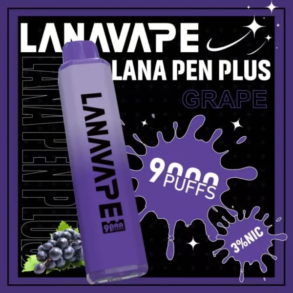 LANA PEN PLUS 9000口 拋棄式電子煙 15ml儲油/3%尼古丁鹽/Mesh芯/Type-C充電