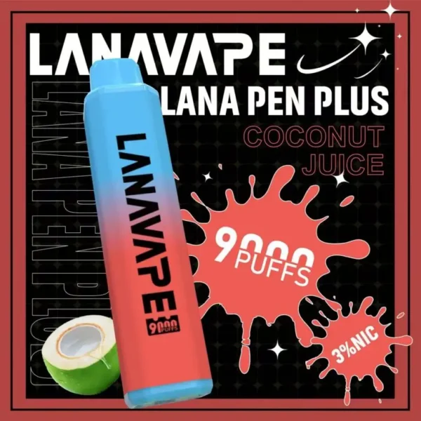 LANA PEN PLUS 9000口 拋棄式電子煙 15ml儲油/3%尼古丁鹽/Mesh芯/Type-C充電